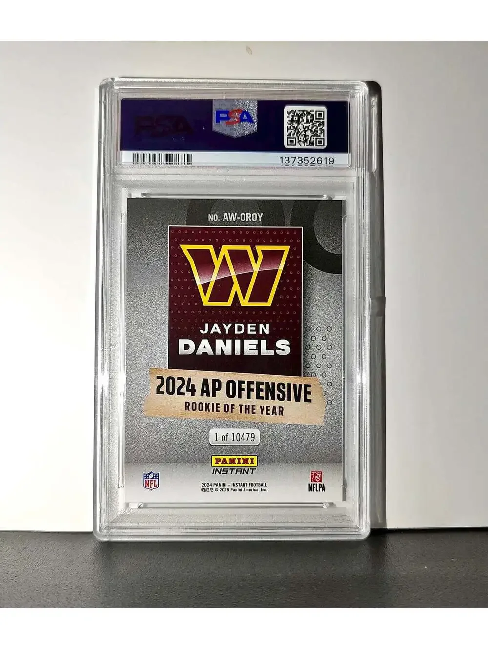 Jayden Daniels 2024 Panini NFL AP Offensive Rookie of the Year Commanders PSA 10